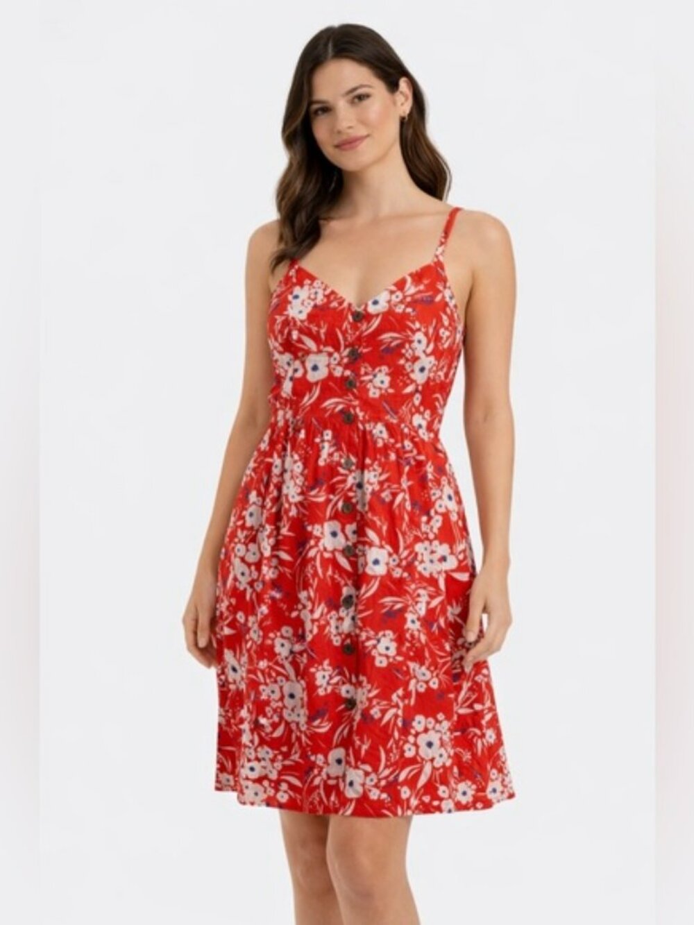 Banana Republic Red and White Midi Dress  🌴☀️